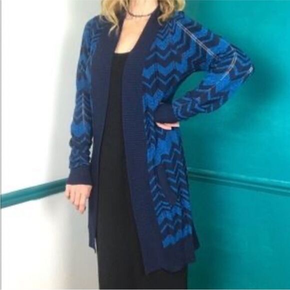 Missoni for Target Women's Blue Chevron Cardigan Sweater, M - Picture 1 of 9